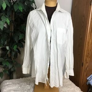 Perry Ellis Portfolio Large (16) 32/33 white button down long sleeve shi…